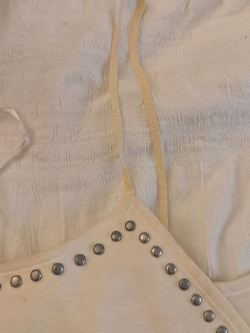 Rock & Republic Ivory Studded Corset Bustier Top Y2K Size M - Picture 6 of 8